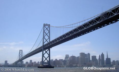 Postcard Soaring Bay Bridge to SF