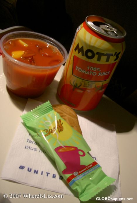 Postcard What passes for an airline meal, nowadays