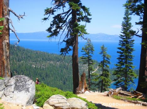 Postcard Enormous Lake Tahoe from Trail Above