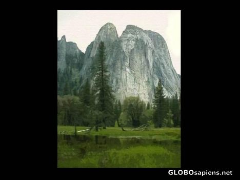 Postcard Cathedral Rocks - Yosemite Valley