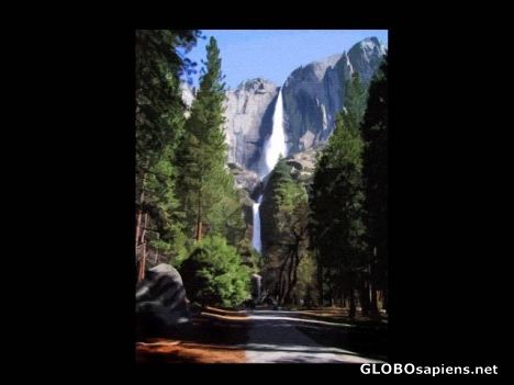 Postcard Upper & Lower Yosemite Falls
