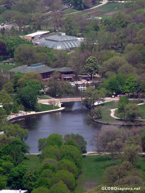 Postcard View over Lincoln Park Zoo.