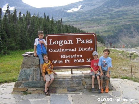 Postcard Logans Pass--continental divide