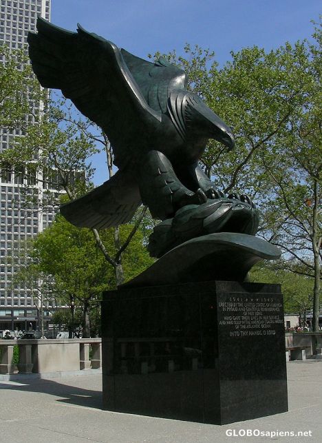 Postcard World War II memorial- Battery Park