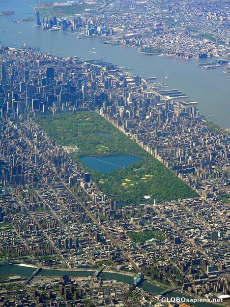 Postcard Aerial shot over Central Park