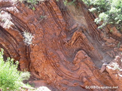 Postcard Kolob Canyon-Slice of rock shows former volcano