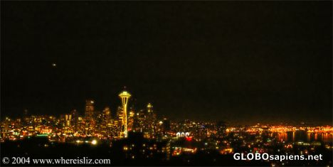 Postcard Night Skyline, Seattle
