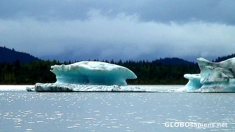 Postcard Ice in the glacier lake