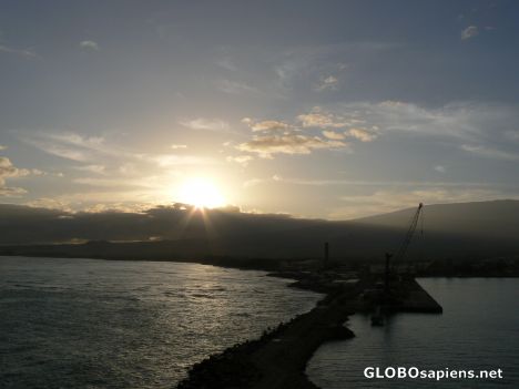 Postcard Sunrise over the docks