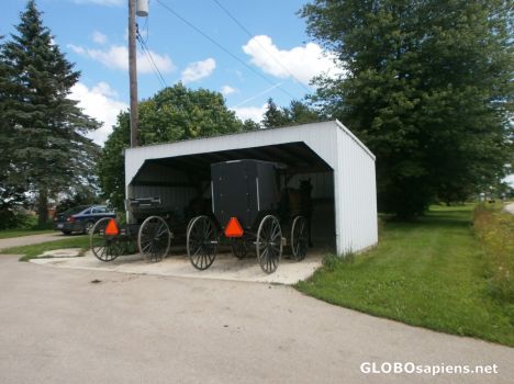 Postcard Amish Garage