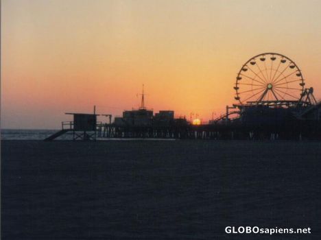 Postcard Santa Monica Pier at Sunset
