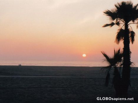 Postcard Santa Monica Sunset