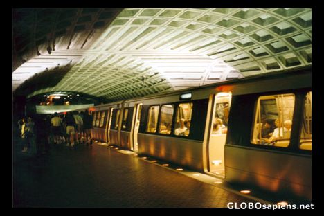 Postcard Washington DC subway train
