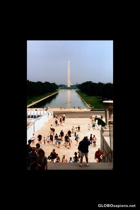 Postcard The Washington Monument from the Lincoln Memorial