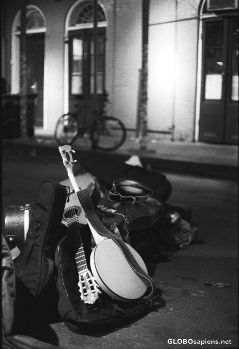 Postcard some instruments on the street of new orleans