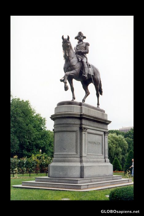 Postcard Boston Washington Statue
