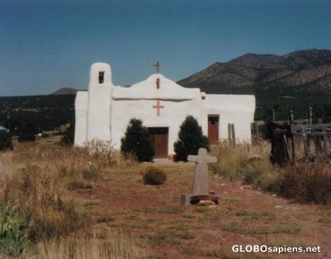 Postcard Small church in New Mexico