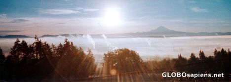 Postcard Kent Valley and Mt. Rainier at Sunrise
