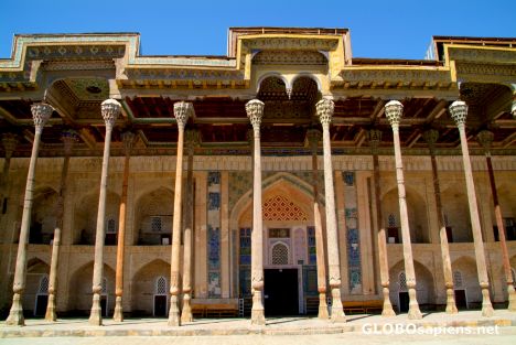 Postcard Bukhara - Bola-Khauz Mosque's wooden columns