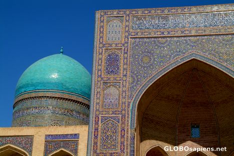 Postcard Bukhara - Miri-Arab school's detail