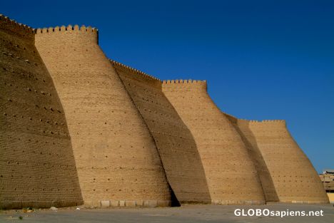 Postcard Bukhara - fort's walls