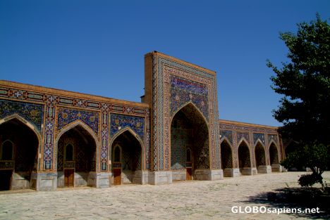 Postcard Samarkand - inside the Tillya-Kori Madrassah