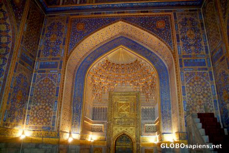 Postcard Samarkand - Tillya-Kori Madrassah Main Chamber 1