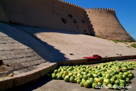 Postcard Khiva - watermelons