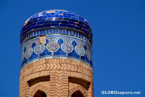Postcard Khiva - detail on small minaret