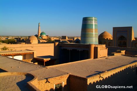 Postcard Khiva - at sunset from the fort