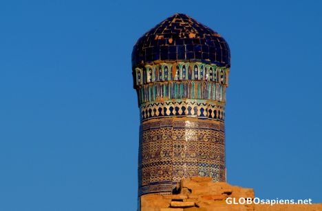 Postcard Khiva - minaret close-up