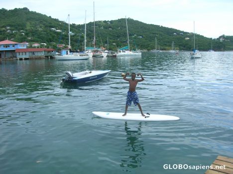 Postcard Child playing in Bequia island