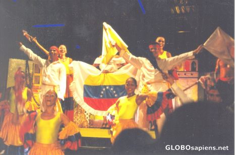 Postcard Venezuelan Folkloric Dance with Bandera