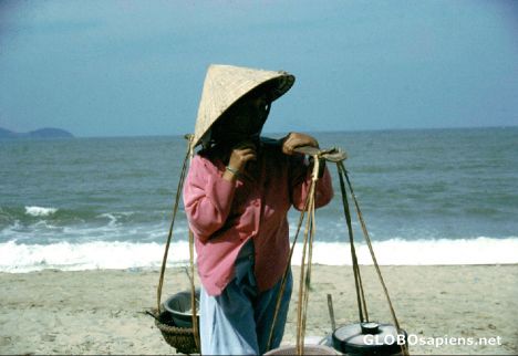 Postcard beach vendor