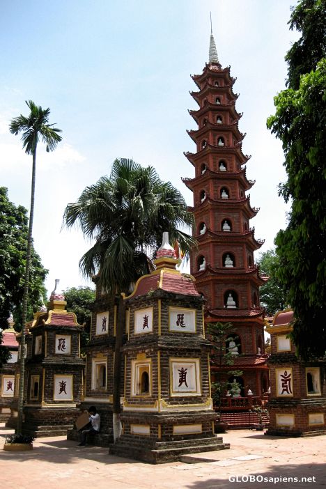 Postcard Tran Quoc Pagoda, Hanoi.