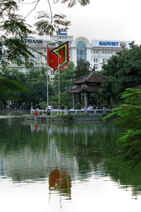 Postcard Pavilion in front of Ngoc Son Temple, Hanoi
