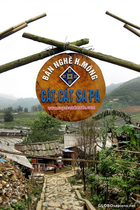 Postcard The Entrance to Cat Cat Village