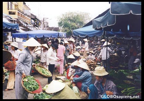 Postcard Hoi An morning river market.