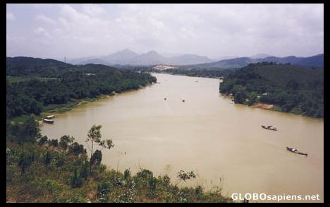 Postcard Perfume river in Hue.