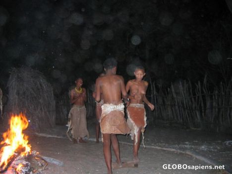 Postcard Traditional Bushmen dancing.