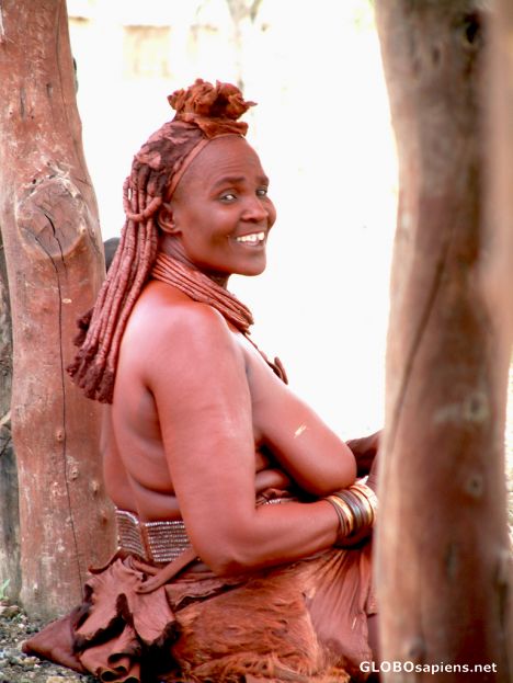 Postcard Namibia - a wise Ova-Himba