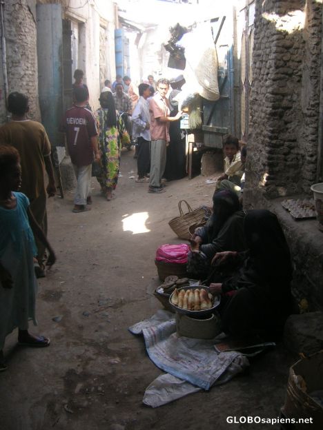 Postcard Women selling food