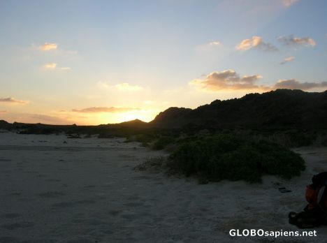 Postcard Sunset in Qalansiya beach