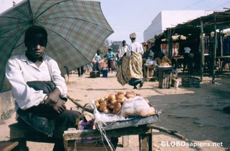 Postcard Zambia, market