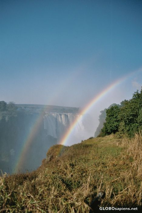 Postcard Double Rainbow over Victoria Falls