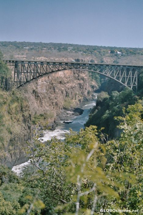 Postcard Bridge Connecting Zambia and Zimbabwe