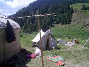 Kazakh nomad tents Kazakhstan Ili Alatau Reserve