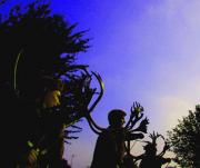 6th September 2004 caught the horn dancers silhouetted against the early morning sun.