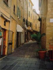 Narrow Street in Alghero's Old Town