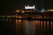 The Bratislava Castle at night.